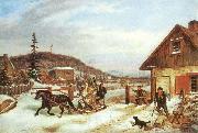 Cornelius Krieghoff The Toll Gate, oil painting artist